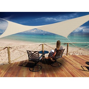 Voile d'ombrage rectangulaire 4 x 3 m - austral - sable - jardiline
