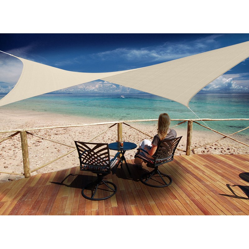 Voile d'ombrage rectangulaire 4 x 3 m - austral - sable - jardiline