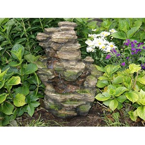 Fontaine de jardin chios chute d'eau effet pierre