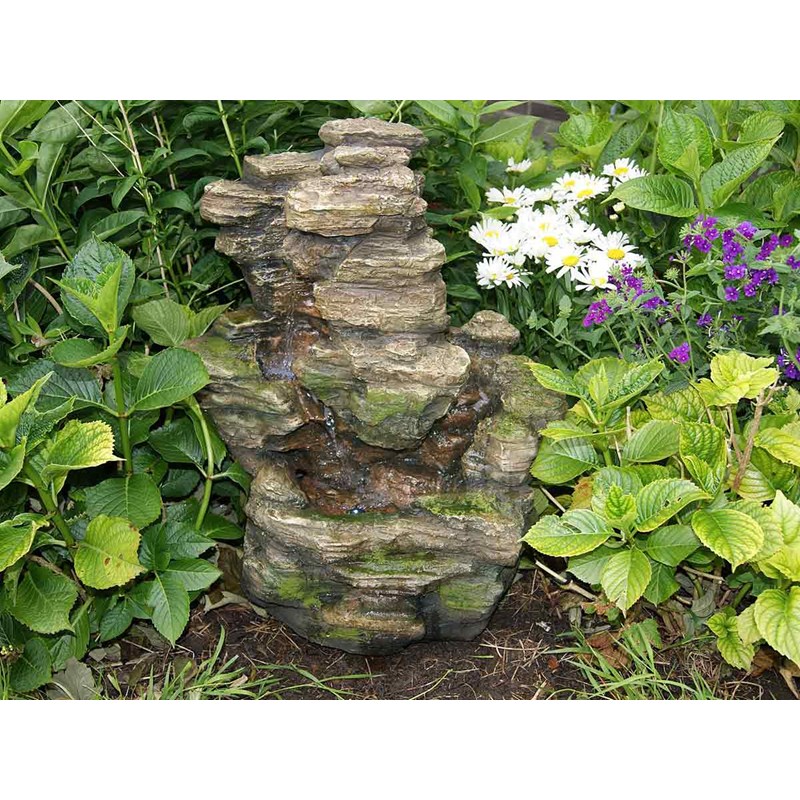 Fontaine de jardin chios chute d'eau effet pierre
