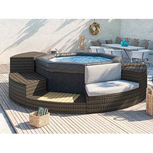 Spa portable semi-rigide octopus octogonal bulles 4-6 places avec mobilier - net