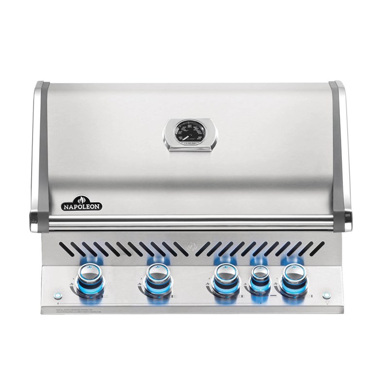 Barbecue à gaz encastrable prestige pro 500 inox 3 brûleurs + sizzle zone + brûl