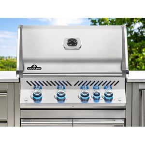 Barbecue à gaz encastrable prestige pro 500 inox 3 brûleurs + sizzle zone + brûl