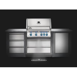 Barbecue à gaz encastrable prestige pro 500 inox 3 brûleurs + sizzle zone + brûl