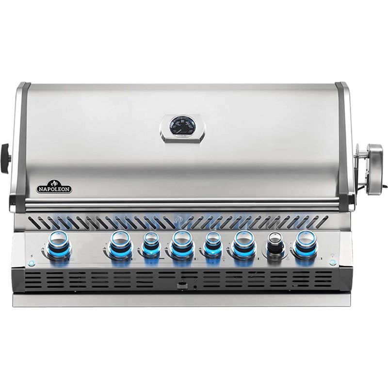 Barbecue gaz encastrable prestige pro 665 inox 5 brûleurs + sizzle zone + brûleu