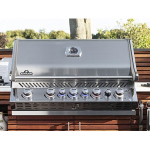 Barbecue gaz encastrable prestige pro 665 inox 5 brûleurs + sizzle zone + brûleu