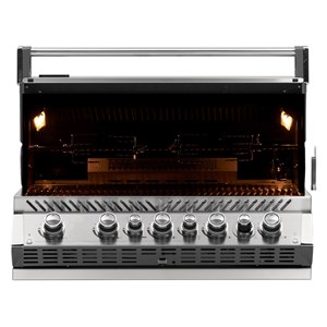 Barbecue gaz encastrable prestige pro 665 inox 5 brûleurs + sizzle zone + brûleu