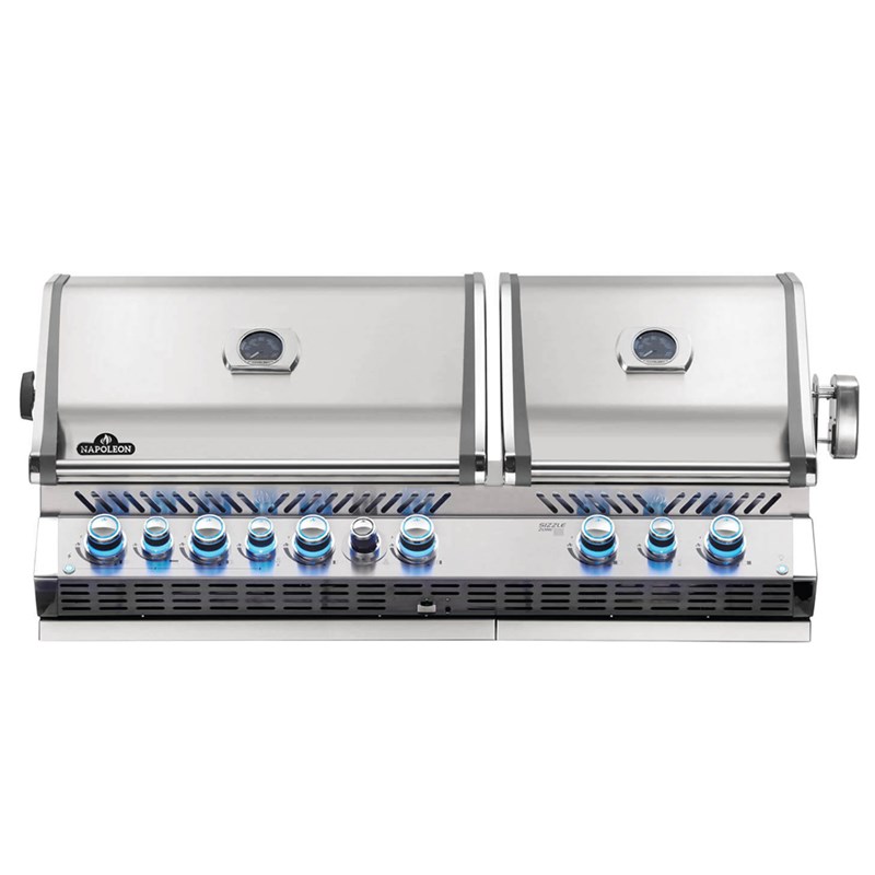 Barbecue gaz encastrable prestige pro 825 inox 4 brûleurs + 2 sizzle zone + brûl
