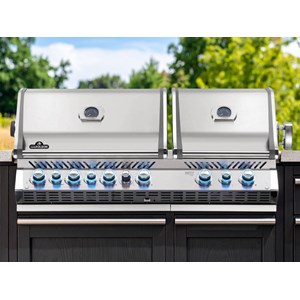 Barbecue gaz encastrable prestige pro 825 inox 4 brûleurs + 2 sizzle zone + brûl