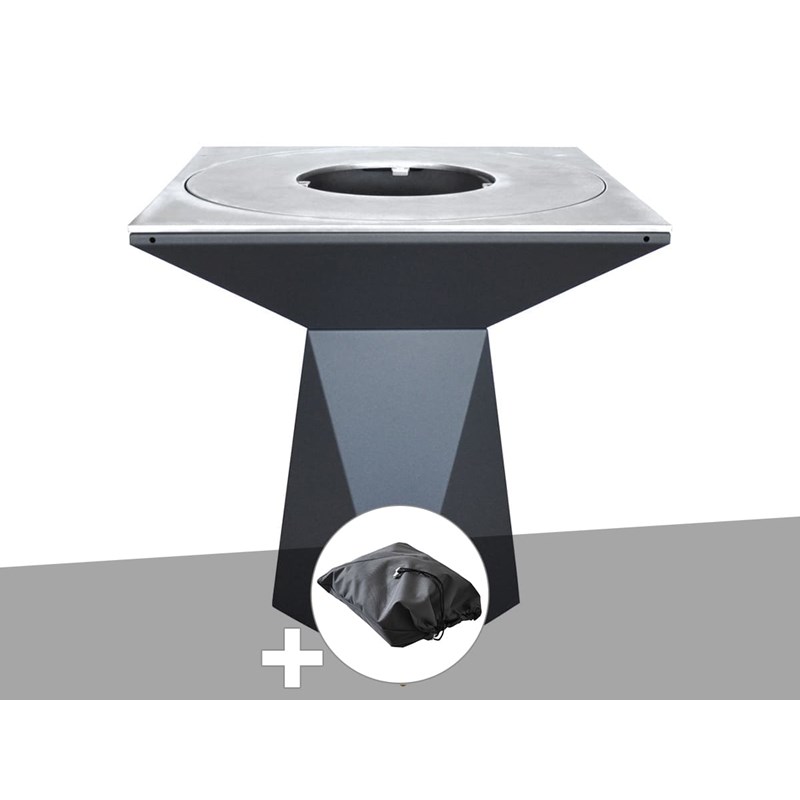 Artiss Design - Brasero g1 graphite plaque de cuisson acier inoxydable alimentaire + housse de p