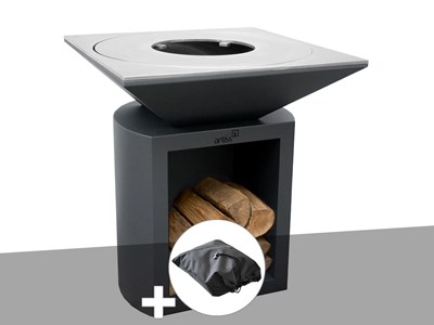 Brasero g2 graphite plaque de cuisson acier inoxydable alimentaire + housse de p