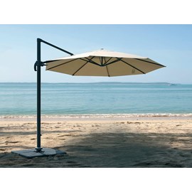 Parasol rond en aluminium et toile polyester avec pied en croix - tobago éco - ø