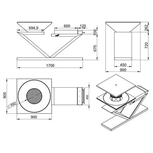 Brasero g5 graphite plaque de cuisson acier inoxydable alimentaire + housse - ar