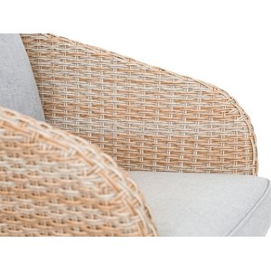 Salon de jardin en bois et résine tréssée coloris naturel koh tao - 5 places - j