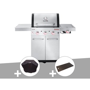 Barbecue à gaz professional pro s 3 + housse de protection + plancha - char-broi