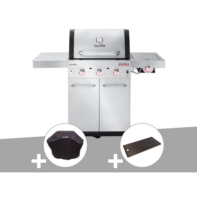 Char-broil - Barbecue à gaz professional pro s 3 + housse de protection + plancha - char-broi
