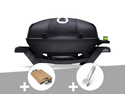 Barbecue électrique travel q pro285e + planche à découper + ensemble 2 ustensile