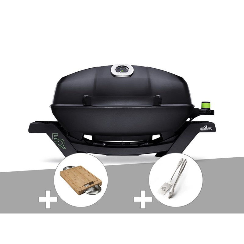 Napoleon - Barbecue électrique travel q pro285e + planche à découper + ensemble 2 ustensile