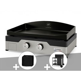 Plancha gaz signature allure 260 duo + housse de protection + desserte - le marq
