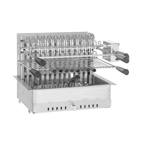 Barbecue charbon encastrable et à poser avec tournebroche électrique 918.56 - fo