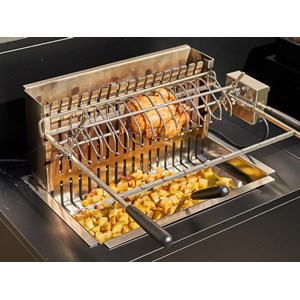 Barbecue charbon encastrable et à poser avec tournebroche électrique 918.66 - fo