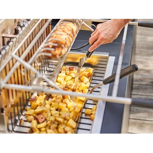 Barbecue charbon encastrable et à poser avec tournebroche électrique 918.66 - fo