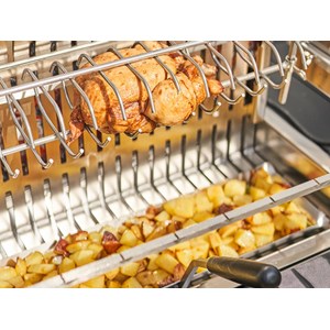 Barbecue charbon encastrable et à poser avec tournebroche électrique 918.66 - fo