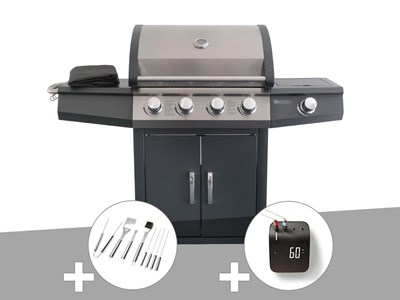 Barbecue à gaz piretto + malette 8 ustensiles + weber connect smart grilling hub