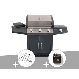 Barbecue à gaz soleto + malette 8 ustensiles + weber connect smart grilling hub