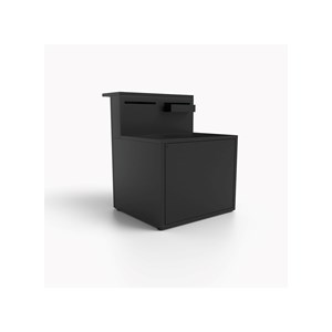 Meuble de cuisine extérieure comptoir bar pour plancha acier noir fermé - forge