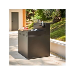 Meuble de cuisine extérieure comptoir bar desserte acier noir fermé - forge adou