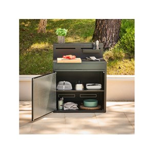 Meuble de cuisine extérieure comptoir bar desserte acier noir fermé - forge adou