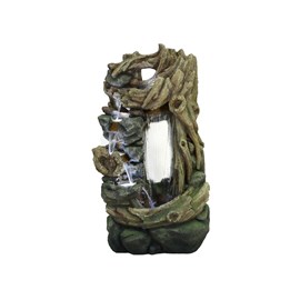 Fontaine de jardin sartene vieux troncs d'arbre avec cascade et éclairage led -