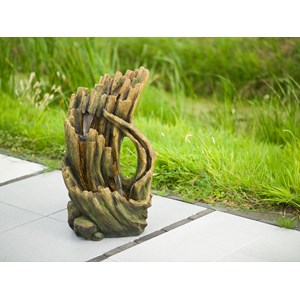 Fontaine de jardin alcamo tronc d'arbre avec chute d'eau et éclairage led - ubbi