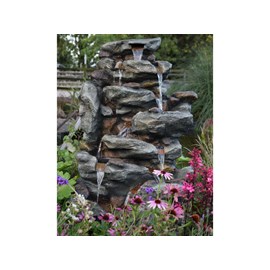 Fontaine de jardin bonorva bloc de rochers avec cascade et éclairage led - ubbin