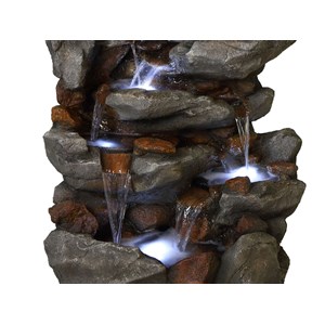 Fontaine de jardin bonorva bloc de rochers avec cascade et éclairage led - ubbin