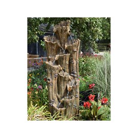 Fontaine de jardin tiros vieux troncs d'arbre avec cascades et éclairage led - u