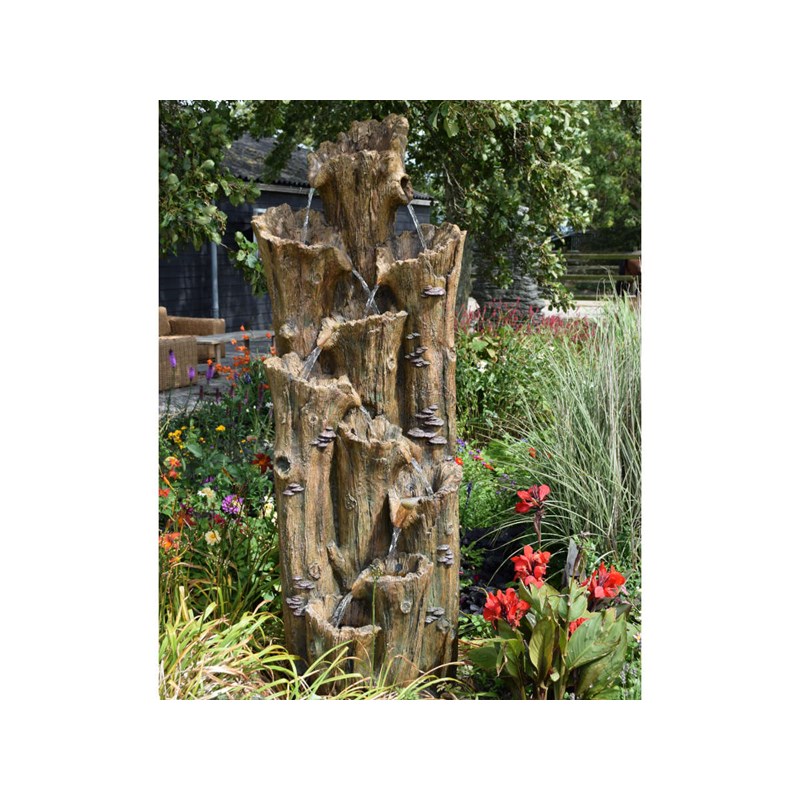 Fontaine de jardin tiros vieux troncs d'arbre avec cascades et éclairage led - u