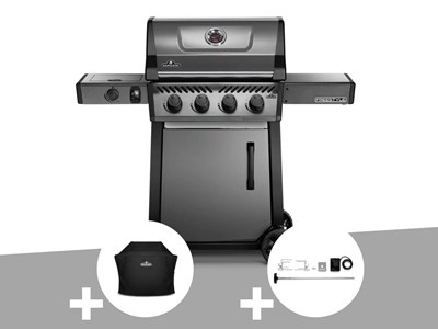 Barbecue à gaz freestyle f425sib - 4 brûleurs + sizzle zone + housse de protecti