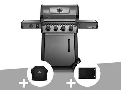 Barbecue à gaz freestyle f425sib - 4 brûleurs + sizzle zone + housse de protecti