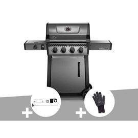 Barbecue à gaz freestyle f425sib - 4 brûleurs + sizzle zone + kit rôtissoire + g