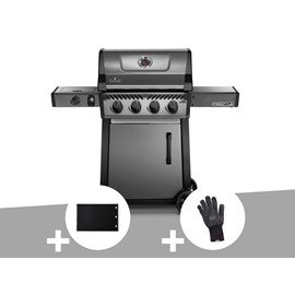 Barbecue à gaz freestyle f425sib - 4 bûleurs + sizzle zone + plancha + gant anti