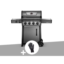 Barbecue à gaz freestyle f425sib - 4 bûleurs + sizzle zone + gant anti-chaleur -