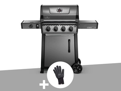Barbecue à gaz freestyle f425sib - 4 bûleurs + sizzle zone + gant anti-chaleur -