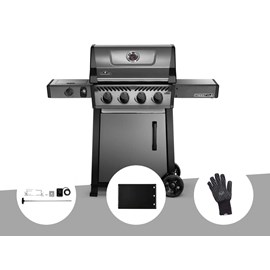 Barbecue à gaz freestyle f425sib - 4 brûleurs + sizzle zone + kit rôtissoire + p
