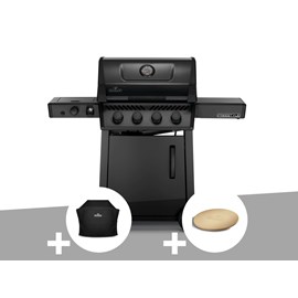 Barbecue à gaz phantom freestyle 425 sib noir mat 4 brûleurs + housse de protect