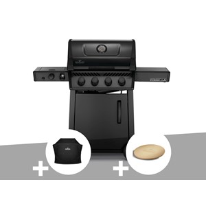 Barbecue à gaz phantom freestyle 425 sib noir mat 4 brûleurs + housse de protect