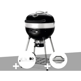 Barbecue à charbon charcoal kettle pro 57 cm + rôtissoire + lot de 2 paniers à c