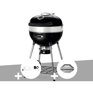 Barbecue à charbon charcoal kettle pro 57 cm + rôtissoire + lot de 2 paniers à c