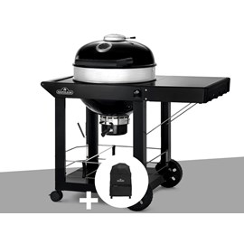 Barbecue à charbon kettle pro 57 cm sur chariot + housse de protection - napoleo